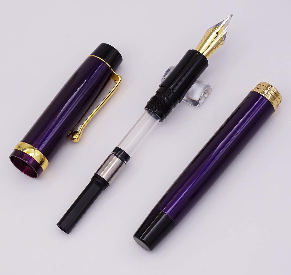Jinhao Stylo plume en métal violet avec convertisseur de recharge
