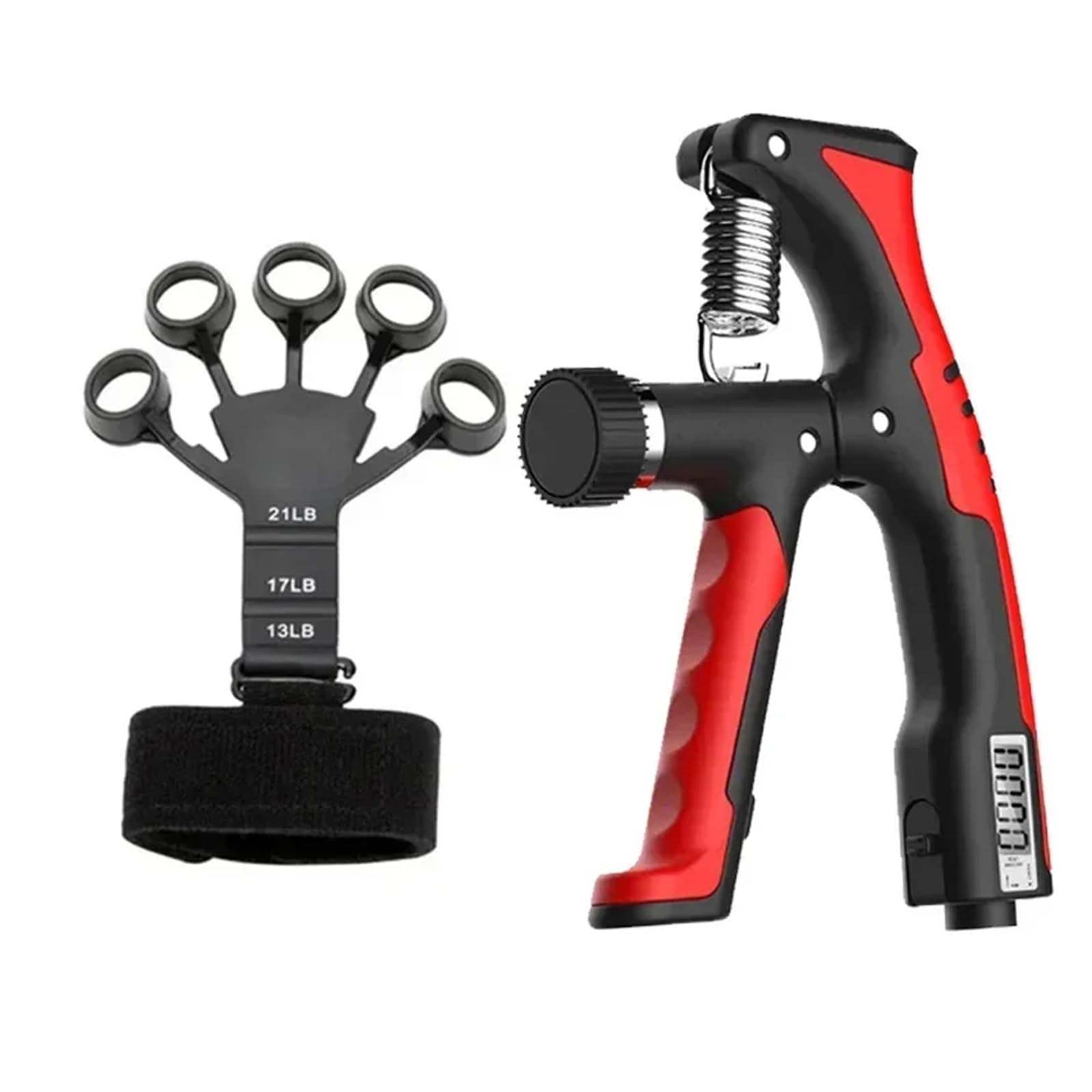 KRXSOBNV Hand Gripper, 10-100Kg Adjustable R-type Counting Apparatus Forearm Muscle(2pcs Set-A)