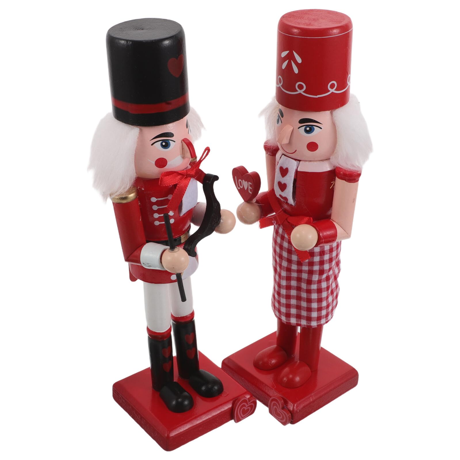 Casse-Noisette Bois Lot de 2 Statuettes Traditionnelles Décoratives 30cm