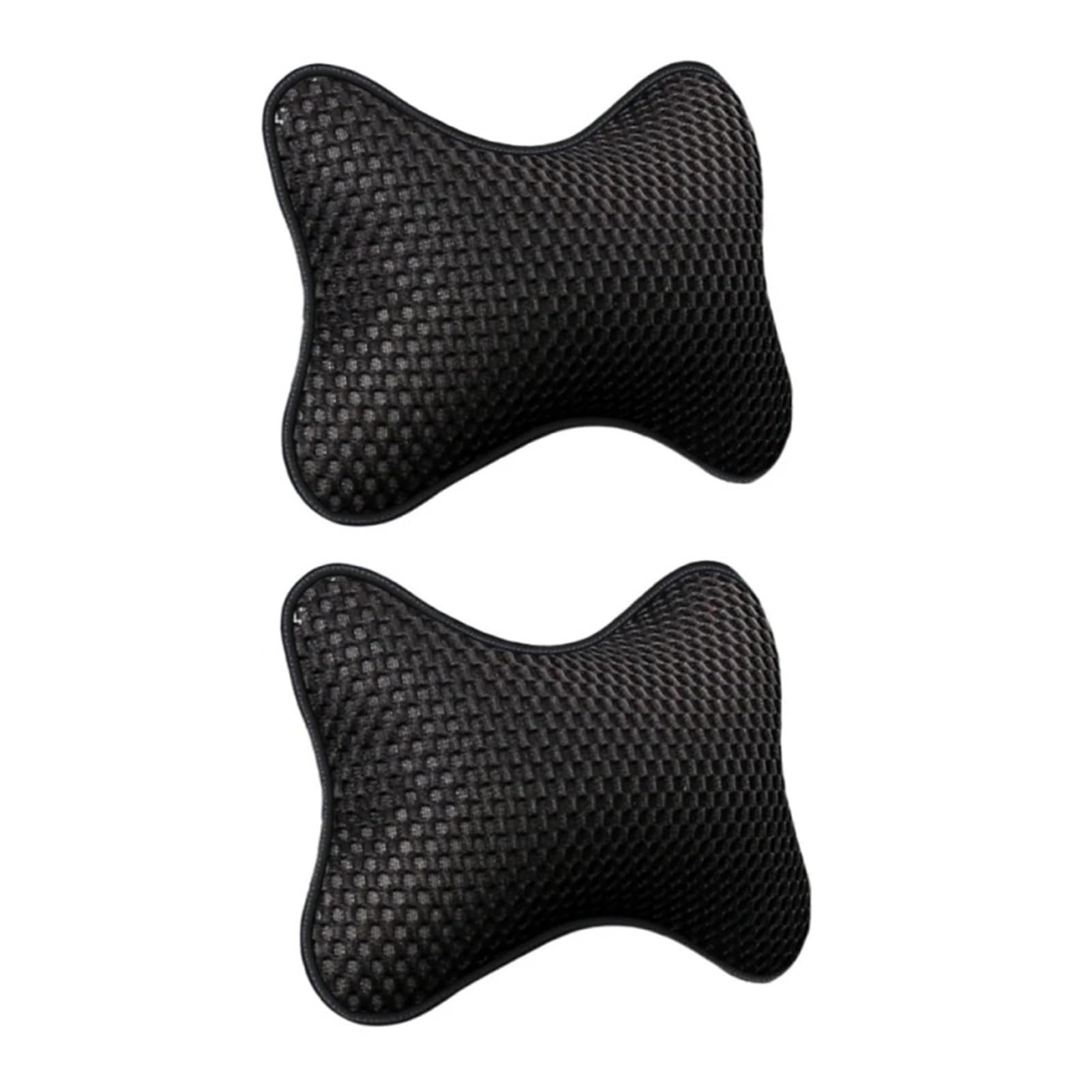Hiverni car seat cushion Four Seasons Breathable Car Headrest Neck Support Pillow(2pcs Black)