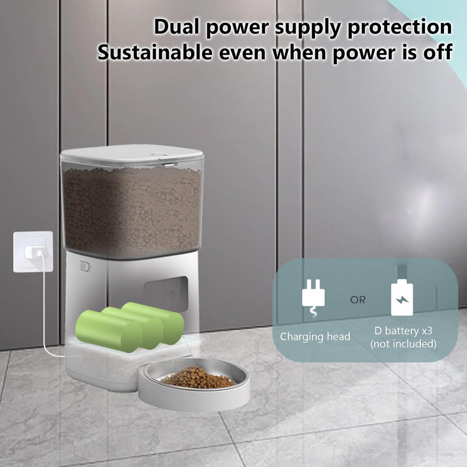 Genérico Comedero Automático para Gatos, Comedero Inteligente para Mascotas, Dispensador De Comida para Gatos De Gran Capacidad De 6l, Comedero con Monitoreo De Video 1080p