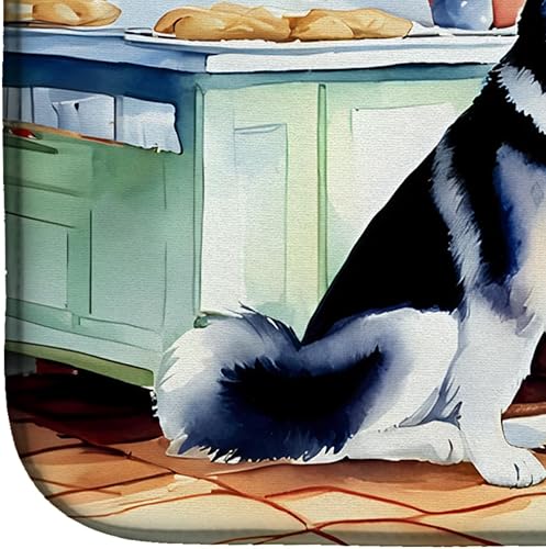 Miniatura 4 de Caroline's Treasures DAC3884DDM Siberian Husky Christmas Cookies Dish Drying Mat Absorbent Dish Drying Mat Pad for Kitchen Counter Dish Drainer Mat