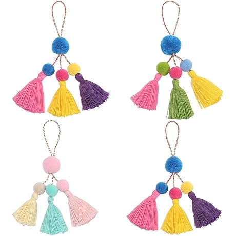 10 Pieces Vibrant Pom Pom Tassels: Elevate Your Accessories with a Touch of Charm