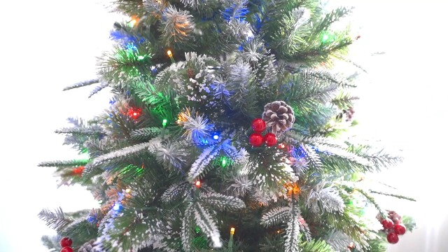 Lot De 2 Guirlandes De Noël Floquées Givrées 6 Pieds (1,80m) - Pin Avec Lumières Sur Batterie