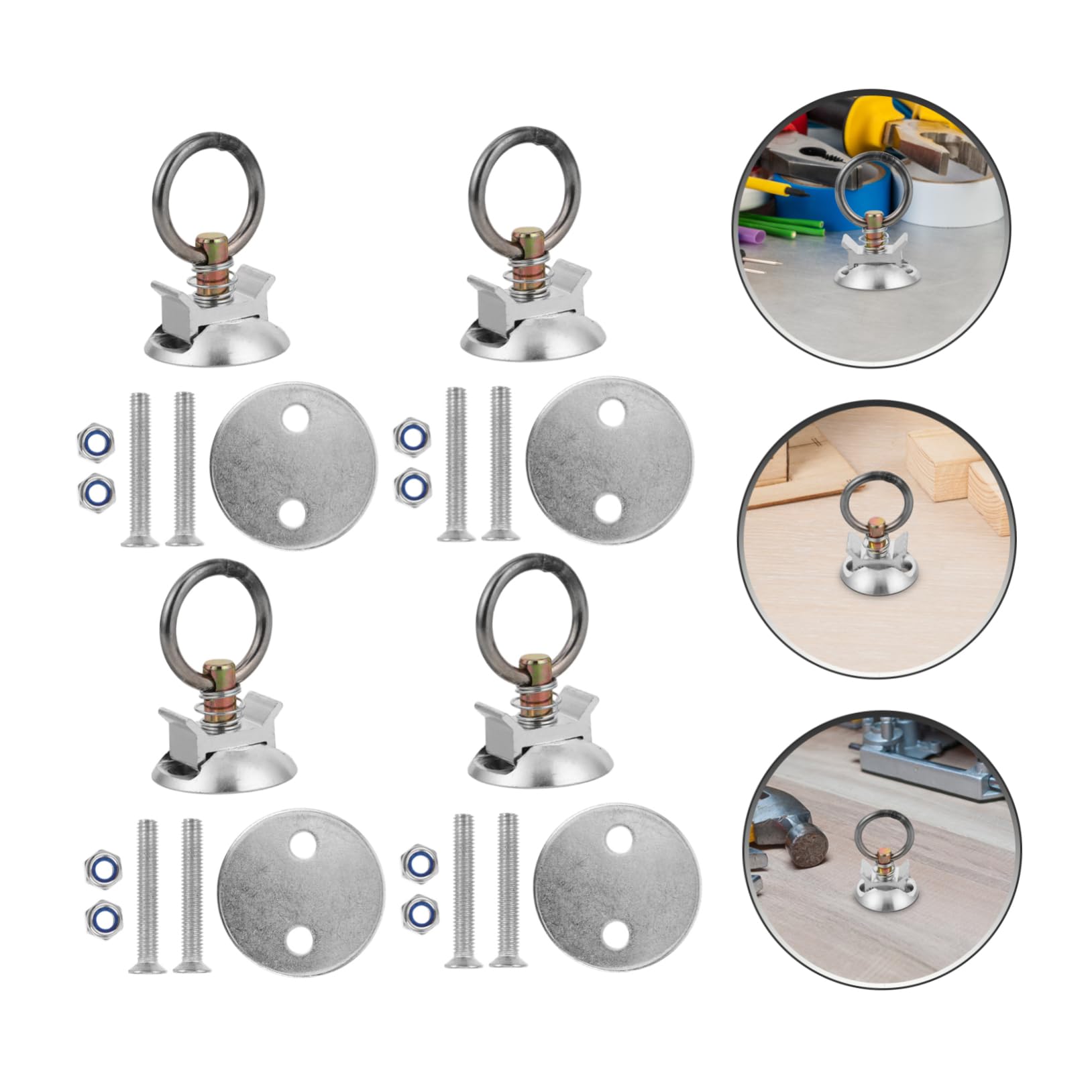 ABOOFAN 1juego Puntos De Anclaje Redondos Para Fijación Rápida De Carga De Vehículos Kit De Tornillos De Anclaje Para Transporte De Moto y Seguridad El Maletero