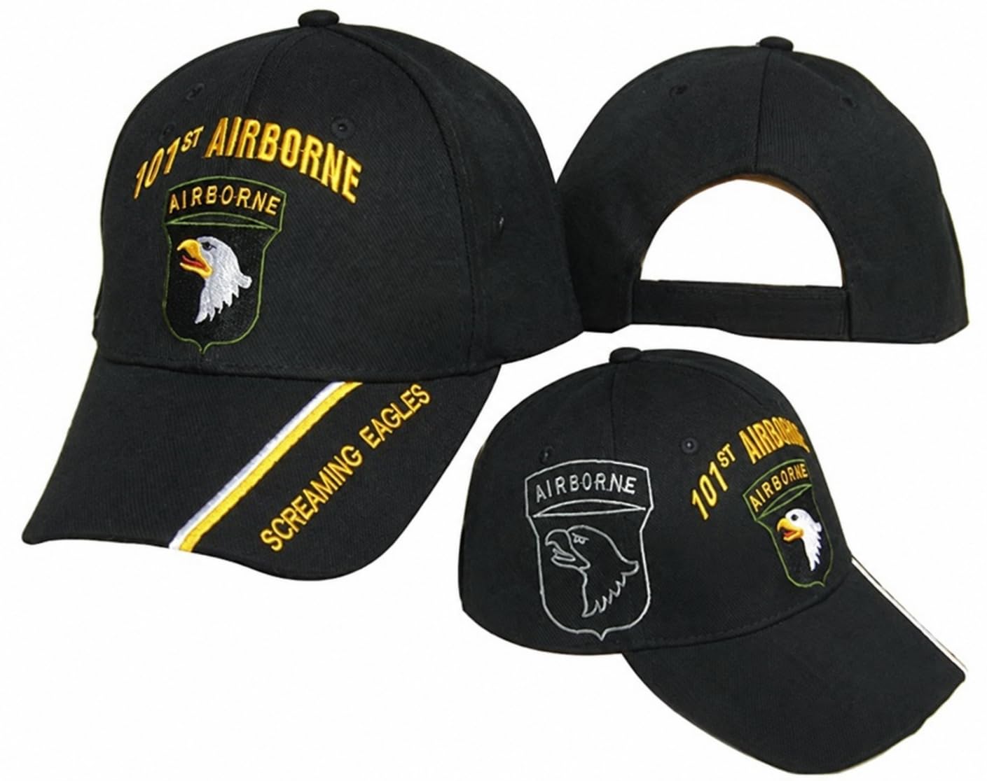 Army 101st Airborne Division Black Screaming Eagles Adjustable Cap HAT