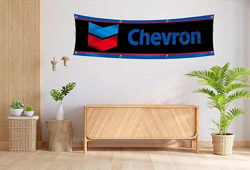 Miniatura 3 de ENMOON Bandera de gas y aceite de 2 x 8 pies para decoración de pared de garaje