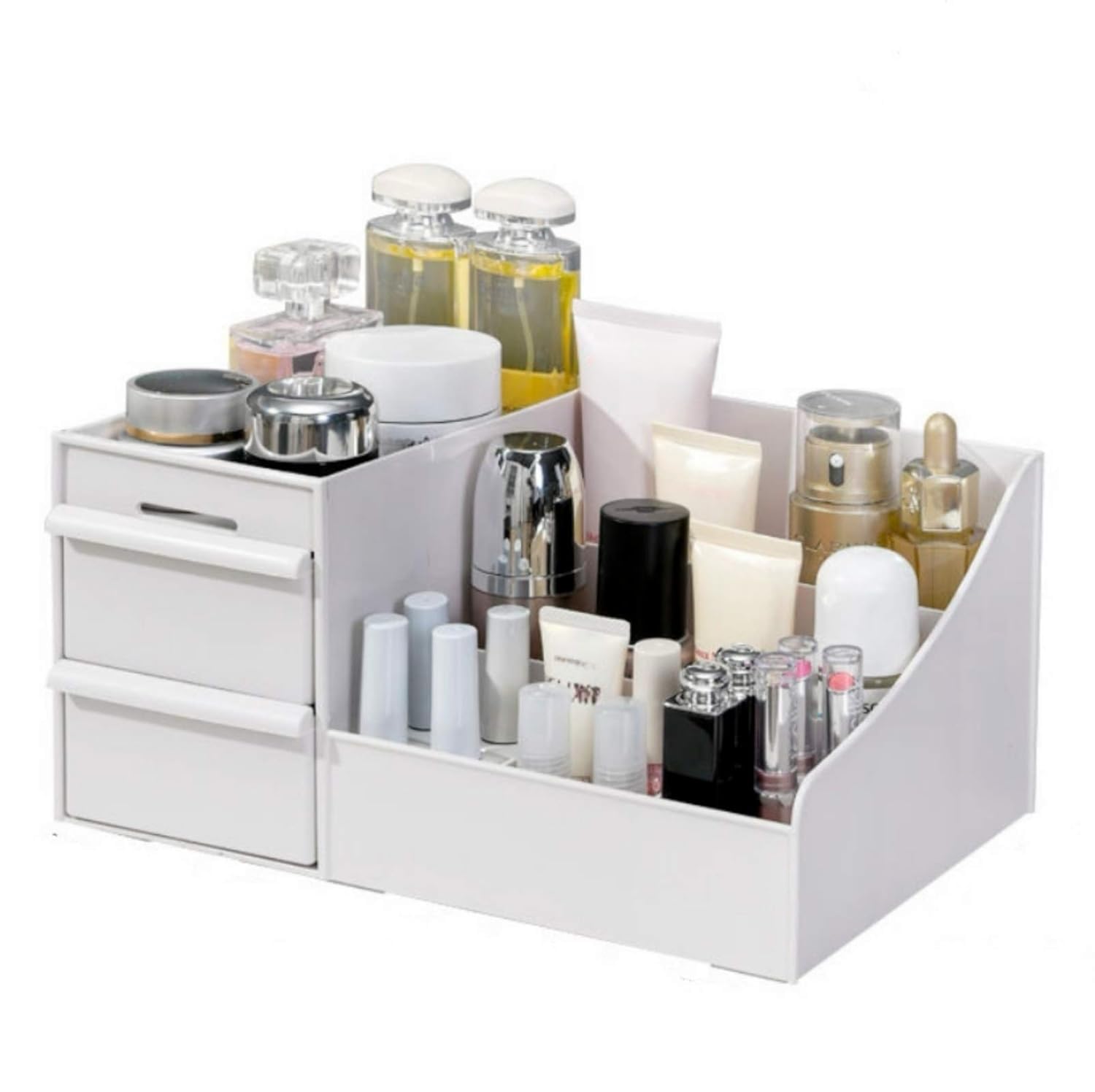 Simbuy Makeup Organizer With Drawers, Bathroom Countertop Organizer for Cosmetics, Vanity Storage for Lipstick, Brushes, Lotions, Eyeshadow, Nail