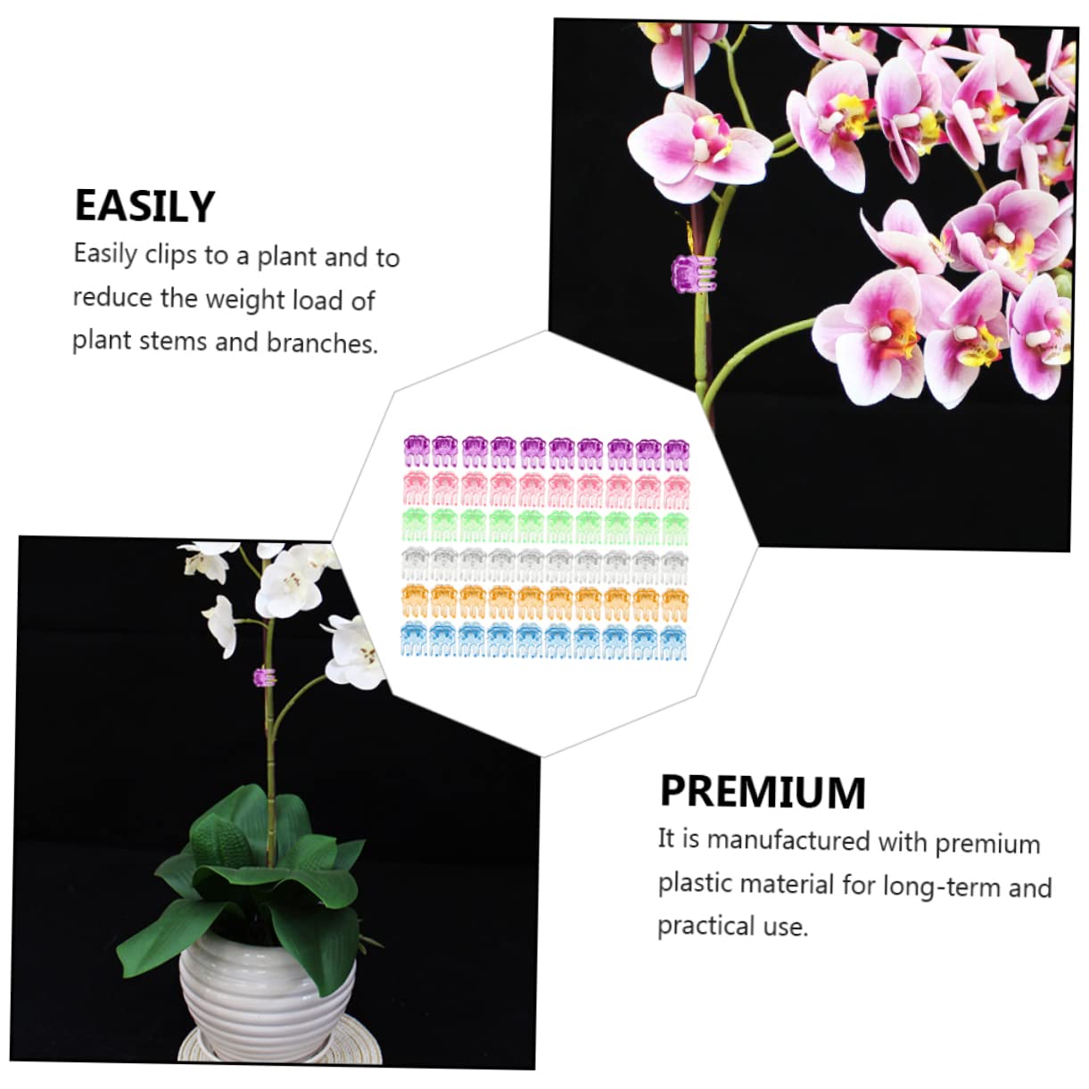 Gatuida 10 Ensembles Agrafe D'orchidée Clip De Support pour Plantes Grimpantes Clips De Support pour Plantes Piquets De Support pour Plantes Propagation Clips De Jardinage 120 Pièces * 10