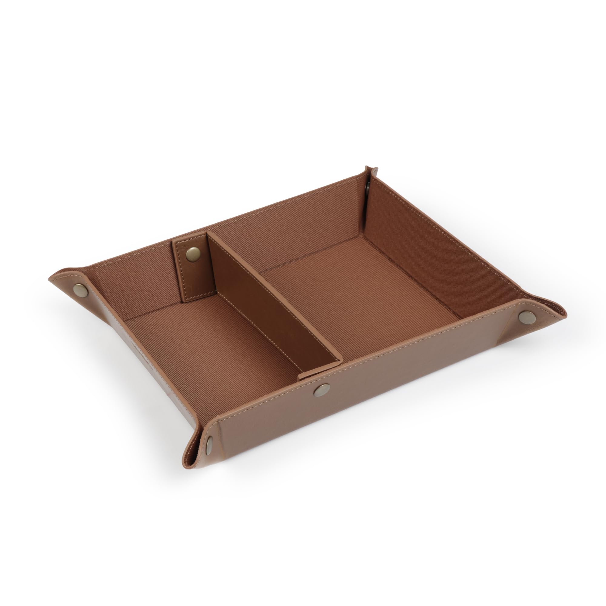 Londo Leather Tray Organizer - Practical Lightweight Water Resistant Computer Table Desk Storage Box for Wallets, Watches, Keys, Coins, Cell Phones