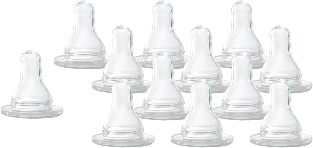 Even Flo Best For Baby 2115214 Classic Medium Flow Clear Silicone Nipples, 12pack