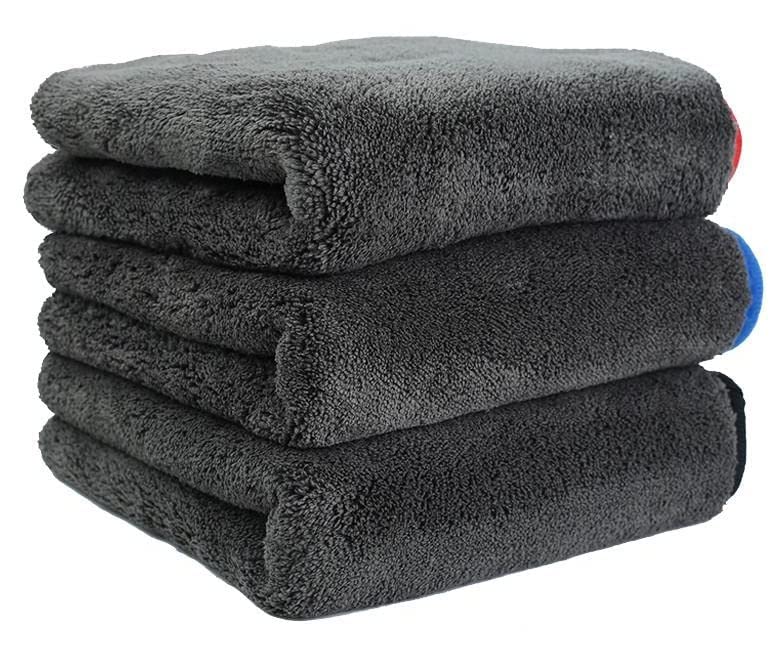 Image of Auto Hub Heavy Microfiber Cloth 500 GSM (Size 60cm x 40cm) /Pack of 3,for Car Cleaning and Detailing, Double Sided, Extra Thick Plush Microfiber Cloth Lint-Free, Color:- Grey