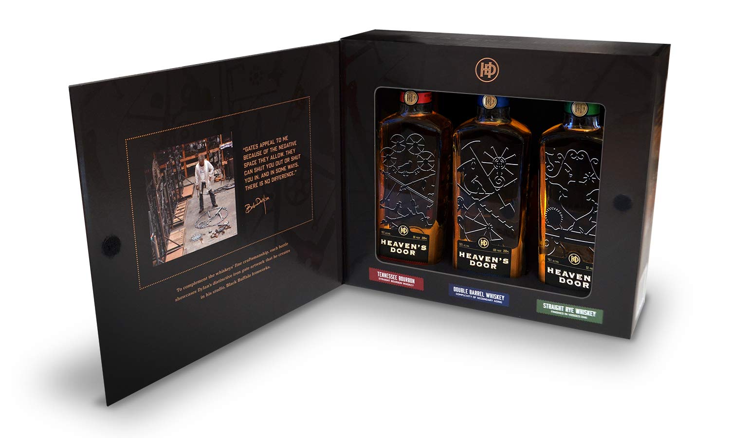 Heavens Door Whisky 3 x 20 cl Gift Set- Trilogy Collection - Contains 3 Expressions - 46 Percent, 46 Percent and 50 Percent ABV, Developed in Partnership with Bob Dylan