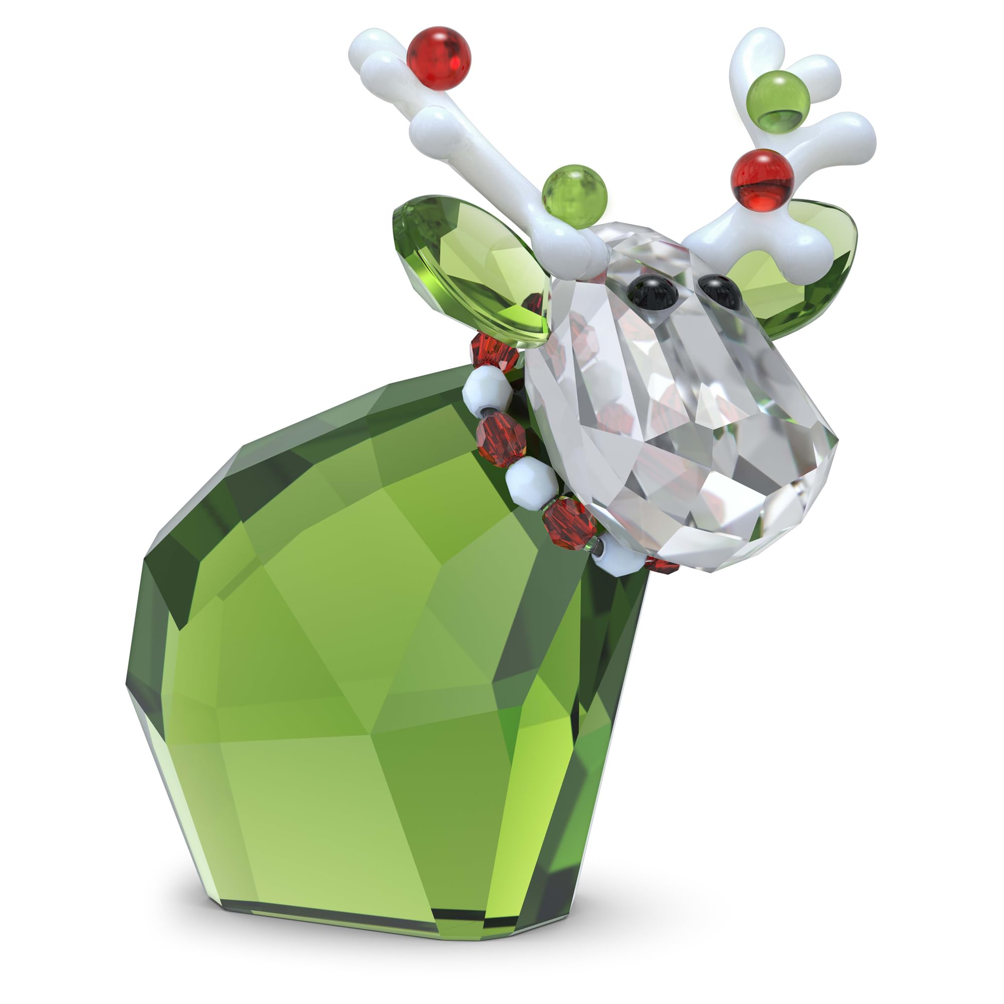 Swarovski Green Mo 2023 Annual Edition Christmas Ornament, Clear, Red And Crystals And White Lacquered Metal From The Mo Collection