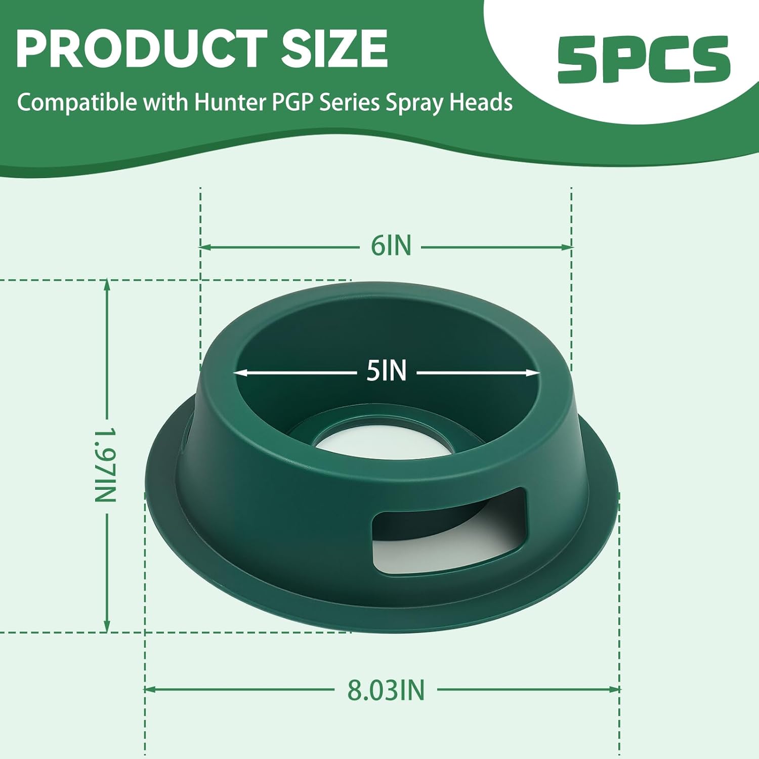 Lawn Sprinkler Head Protector - for Hunter PGP Series Sprinkler Head, Prevent Damage from Mowers and Cars - 5 Pcs