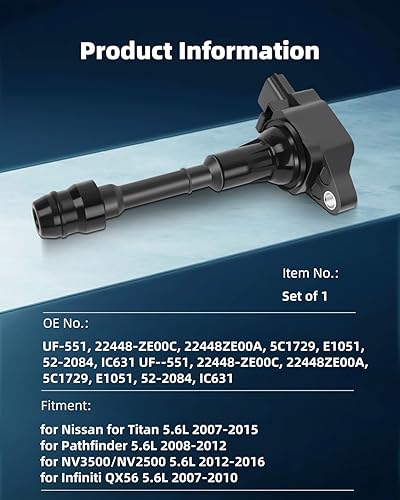 Vista 1477 de ECCPP Bobinas de encendido portátiles de repuesto para automóvil compatibles con Infiniti I30/para Nissan Maxima 3.0L V6 2000-2001 Reemplazo