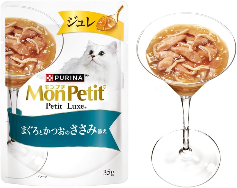 モンプチ プチリュクス ジュレ 2種のアソート まぐろとかつおのしらす添え＆まぐろとかつおのささみ添え