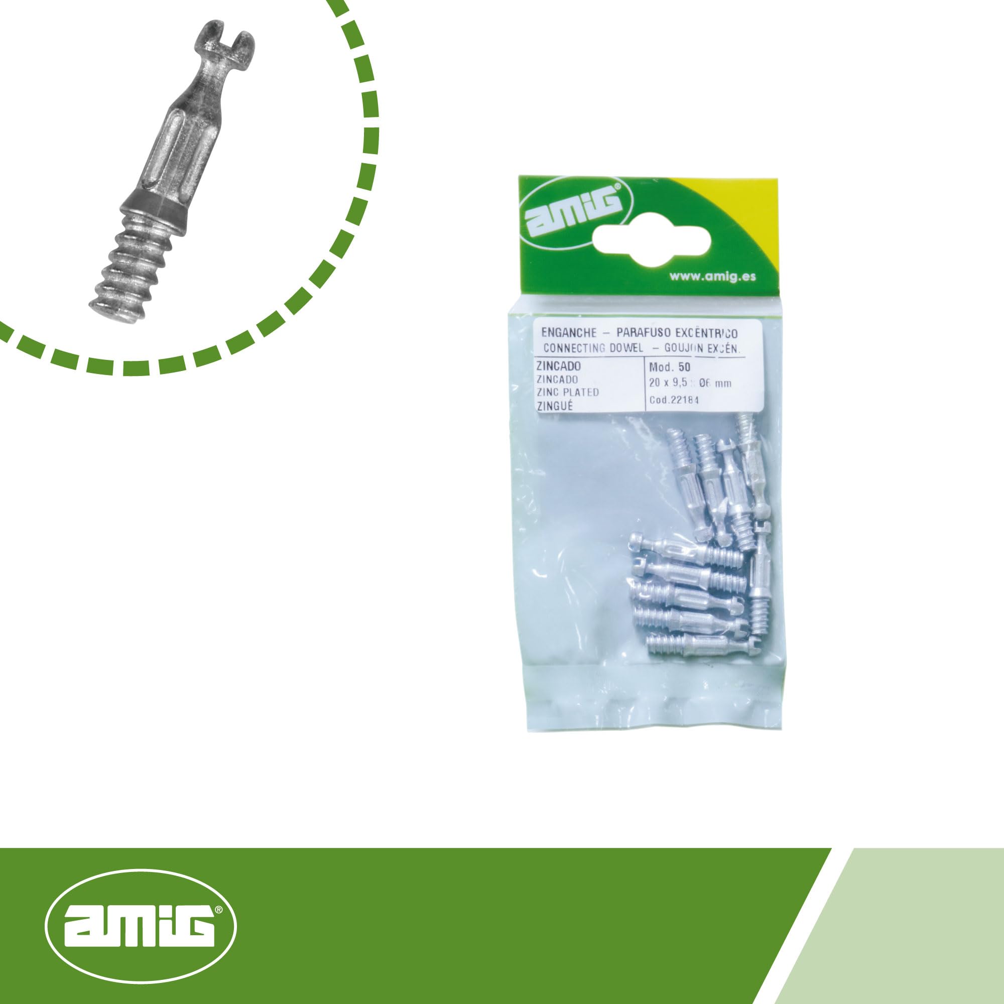 Attacco Eccentrico AMIG M6 - Per Montaggio Pannelli E Scaffali, 4 Pezzi, Marrone - Foto 12