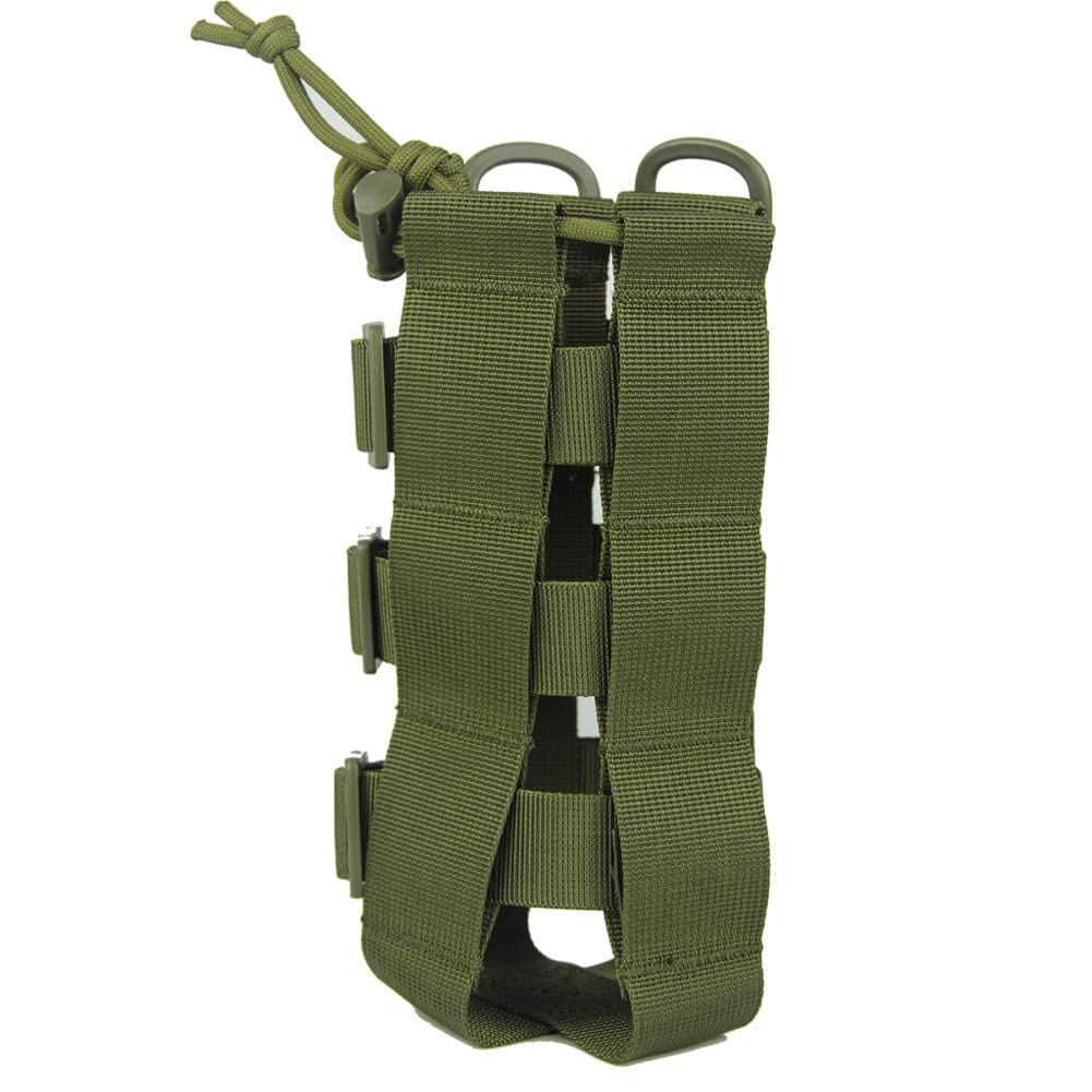 Wudaizhi Green Water Bottle Pouch Bag Outdoor Travel Hiking Drawstring Water Bottle Holder Kettle Carrier Bag