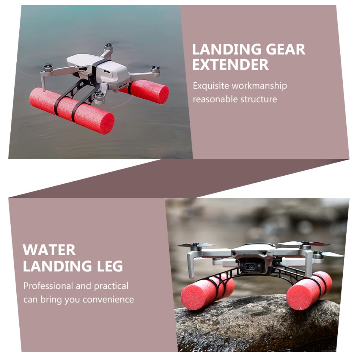 Yardwe Pata De Aterrizaje Flotante para Dron Extensor De Elevación Soporte Flotante Compatible con Mini 2 Uso Acuático