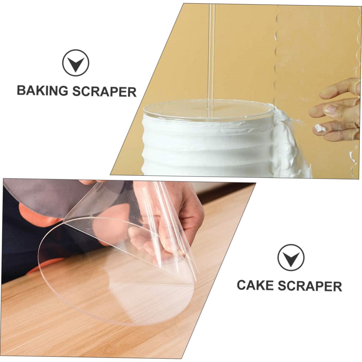 minkissy Juego de 11 Piezas de Cortadores y Raspadores Acrílicos Redondos para Decoración de Tartas y Repostería en Cocina Casera