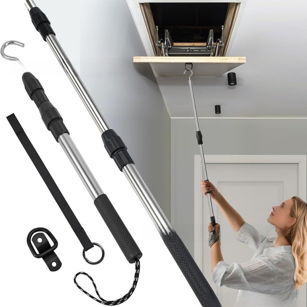 Aluminum Alloy Attic Pull Down Rod Lightweight Aluminum Alloy(0.9m)