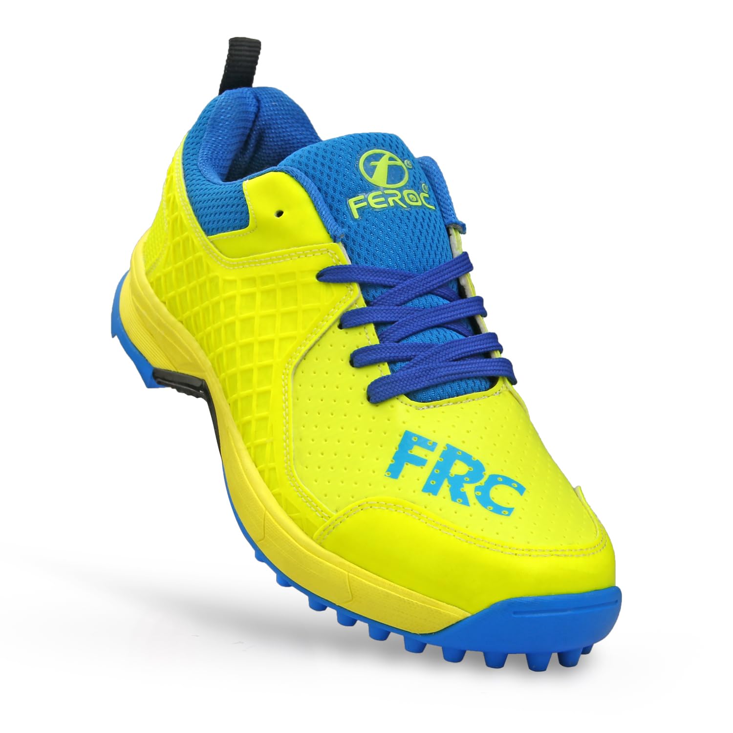 FEROC Genius 22 Cricket Shoes for Men Boys Unisex Kids (All Yellow, 10) 1