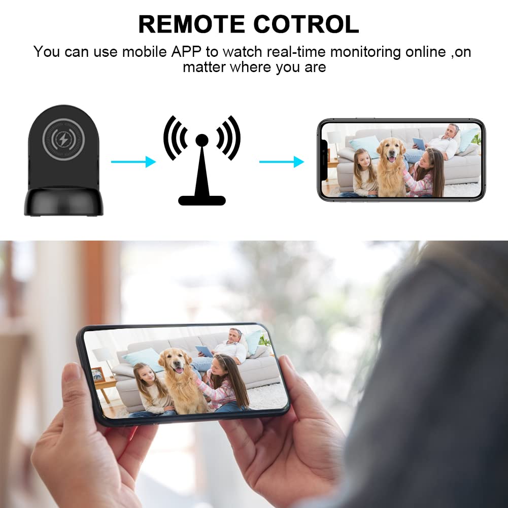 Kgnvfyih Hidden Camera Spy Camera WiFi Wireless Phone Charger, Nanny Spy Cam Motion Activated,HD1080P/4K (Rotate Lens) with 250°Viewing Angle, camaras espias ocultas for Home Office Security(2.4/5G)