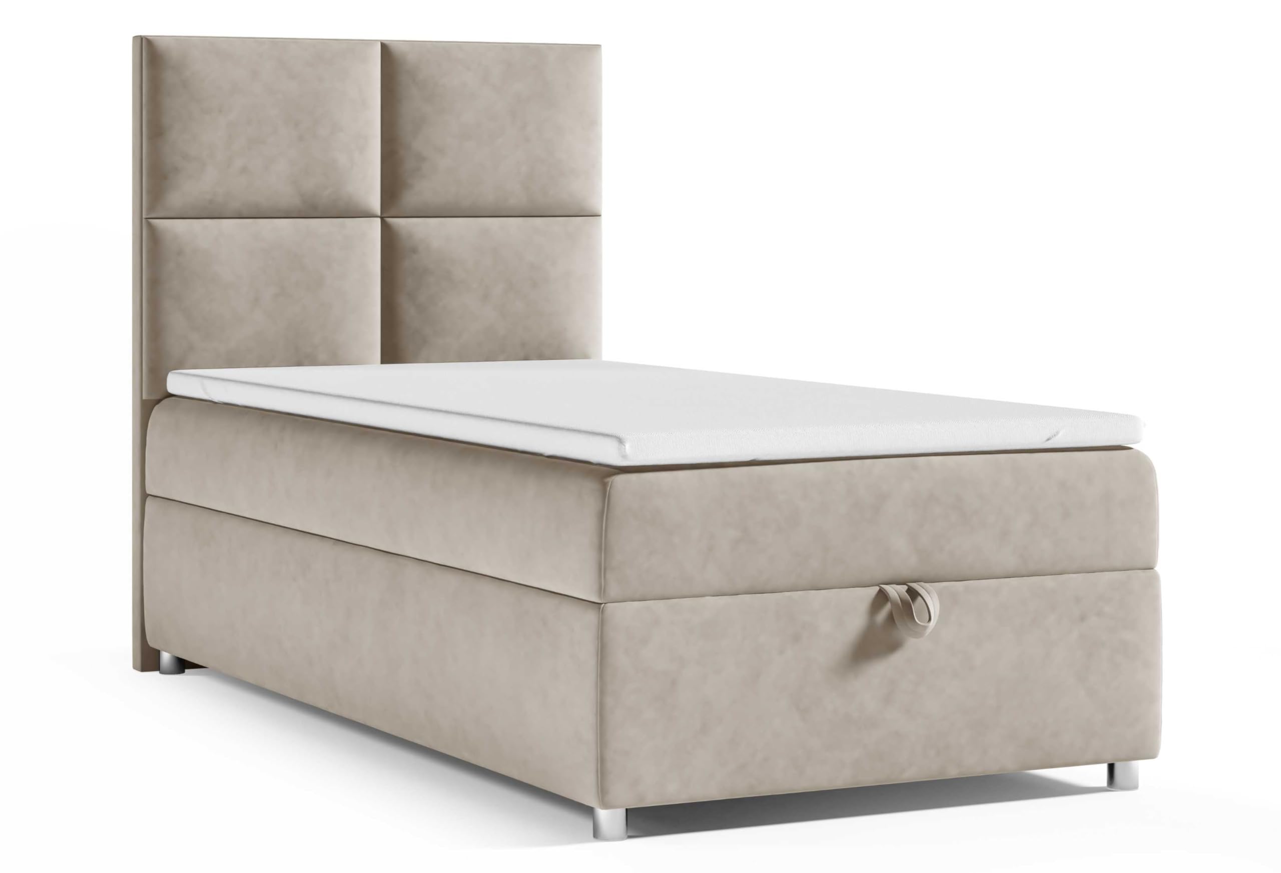 Trinity K2 Letto a Molle Singolo Con Molle Bonell, Materasso E Topper | 70x200 Con Cassetto | Letto Singolo | Letto Imbottito - Consegna Al Bordo Del Marciapiede