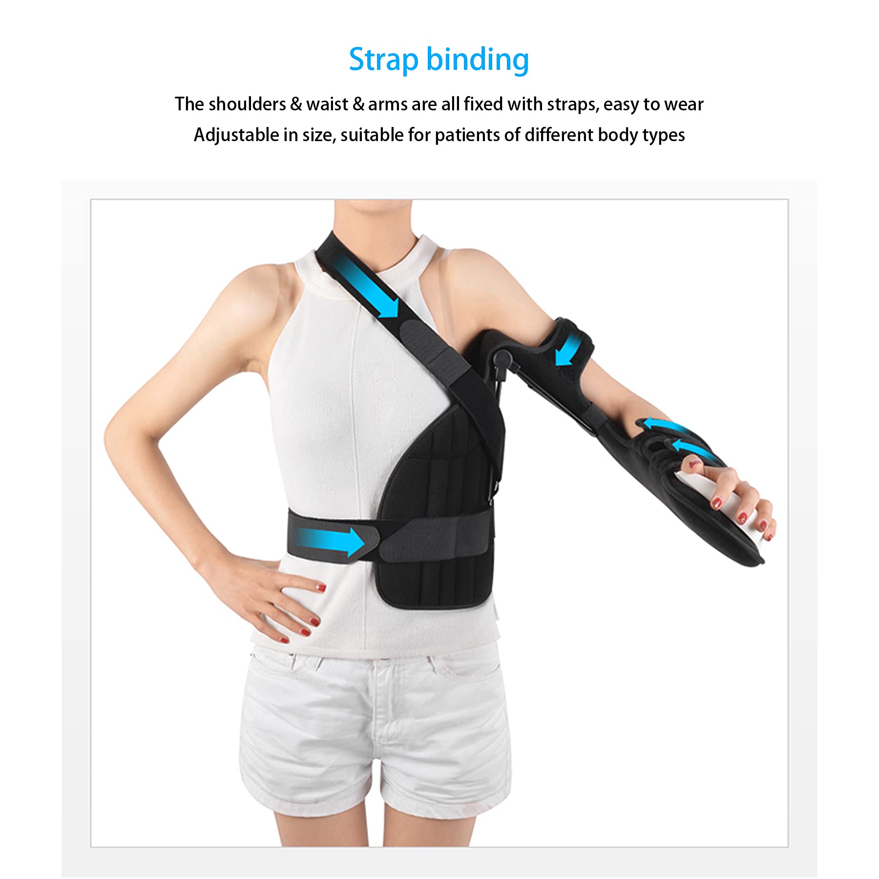 Soporte de Hombro Ortesis Fija de Abducción de Hombro Ángulo Ajustable para Soporte de Lesiones para Prevención de Lesiones Recuperación para Ortesis Subluxación Hombros