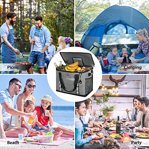 Maelstrom Collapsible Soft Cooler Bag,35/55/75 Cans Beach Cooler with Flip Top Lid, Ice Chest, Leakproof & Portable for Beach, Camping, Road Trips & Grocery Shopping (Grey, 75 Can) by Maelstrom - Image 8
