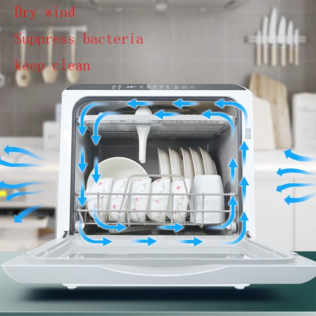 Table Top Dishwashers, Automatic Countertop Dishwasher Portable Mini Dish Washer, Low Noise Level, Panoramic Visual Window, Easy To Clean, 220V 900W Practical