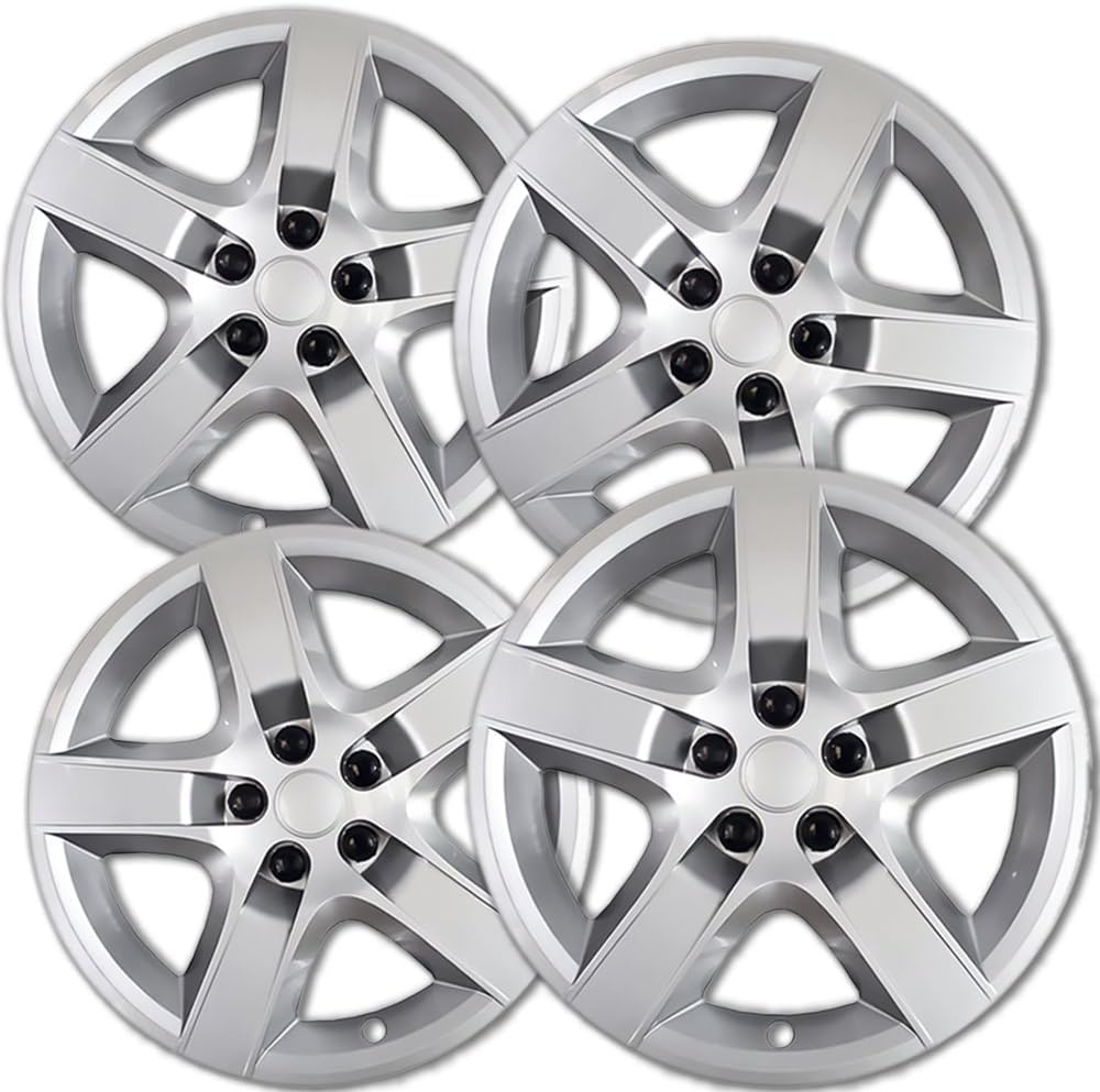OxGord Silver 17 Inch Hubcaps for 2008-2012 Chevy Malibu & 2007-2010 Pontiac G6