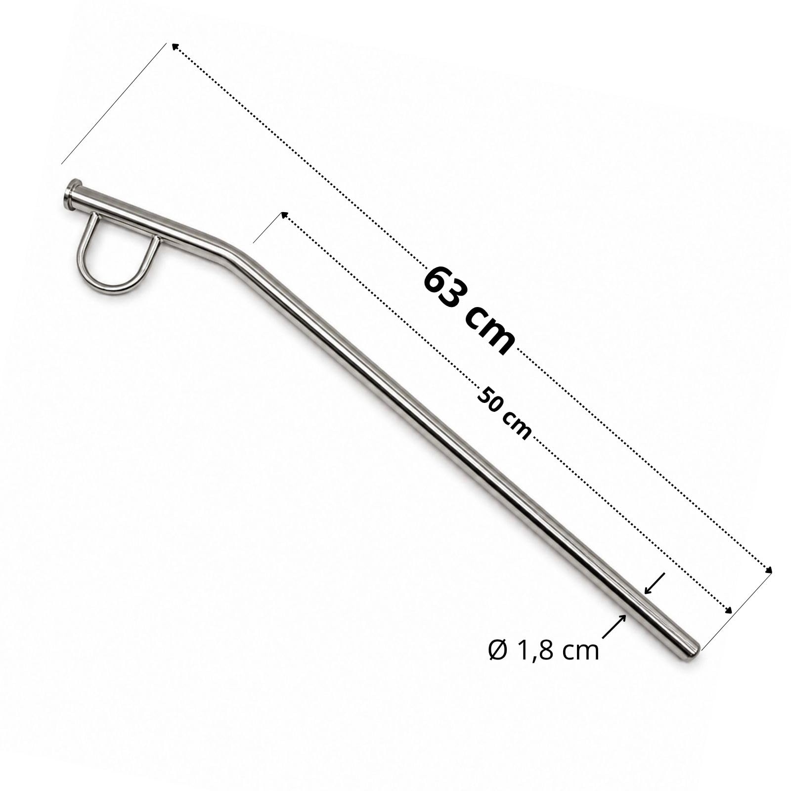 AlcoFermBrew Whisky Thief Curvo Valinch de Acero Inoxidable 63 cm – Muestreador para Barricas de Whisky, Vino y Destilados, Pipeta de Muestreo de Acero Inoxidable