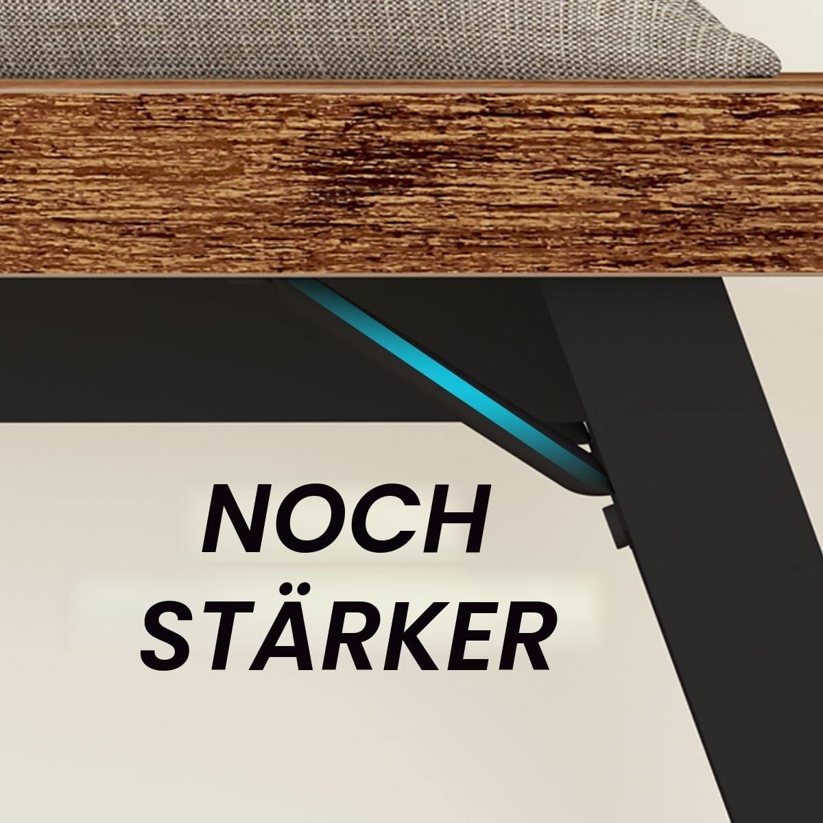LVB Rustikales Braun Bank Moderne Aufbewahrungsbank für Schlafzimmer Holz-Metall Bank für Flur Esszimmer Wohnzimmer Bauernhaus Schuhregal Innen Akzent-Sitzbank für Diele Eingang Rustikales Braun 120cm