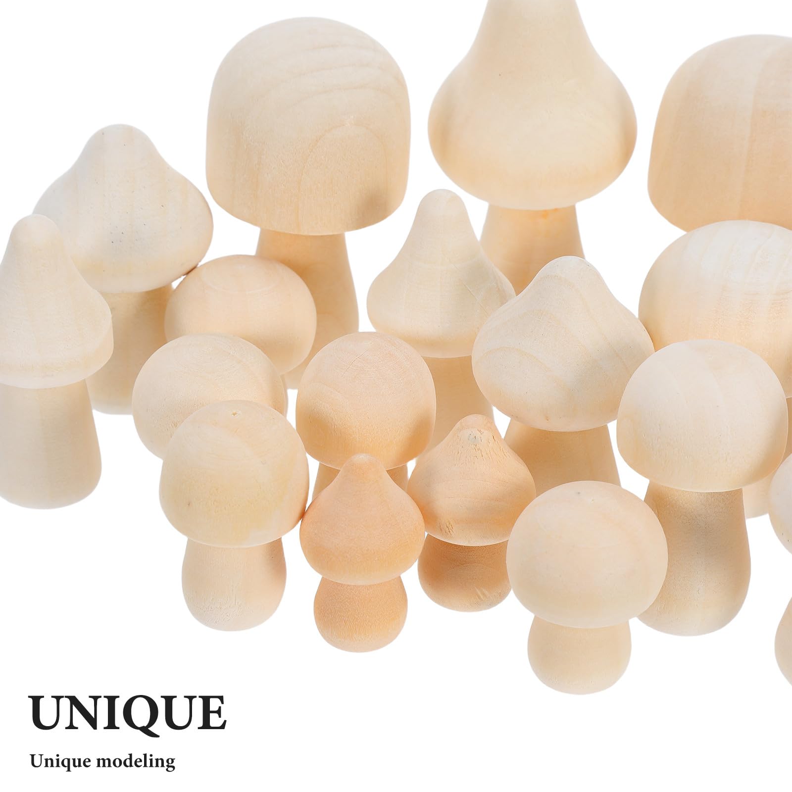 50 figuras de setas sin pintar para manualidades: muñecos de madera para colorear y pintar - Figuras de setas de 7,2 x 3,3 cm