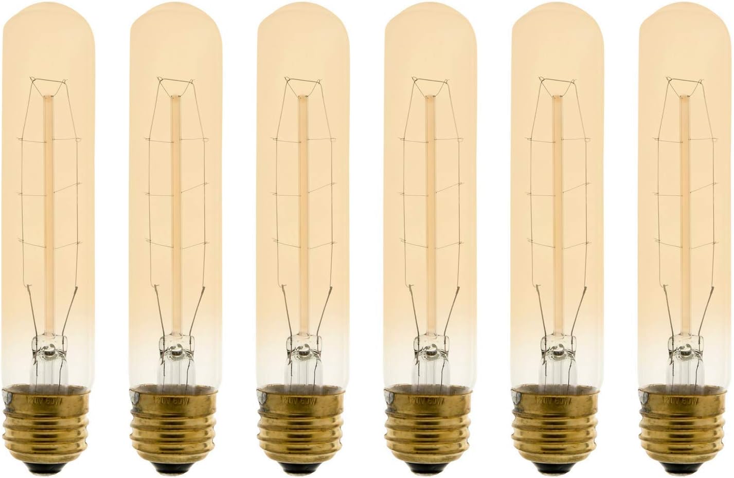 Xtricity T9 Vintage Incandescent Filament Bulb, Radio Tube, Edison Style, 60W, 200 Lumens, E26 Medium Base, Dimmable (6 Pack)