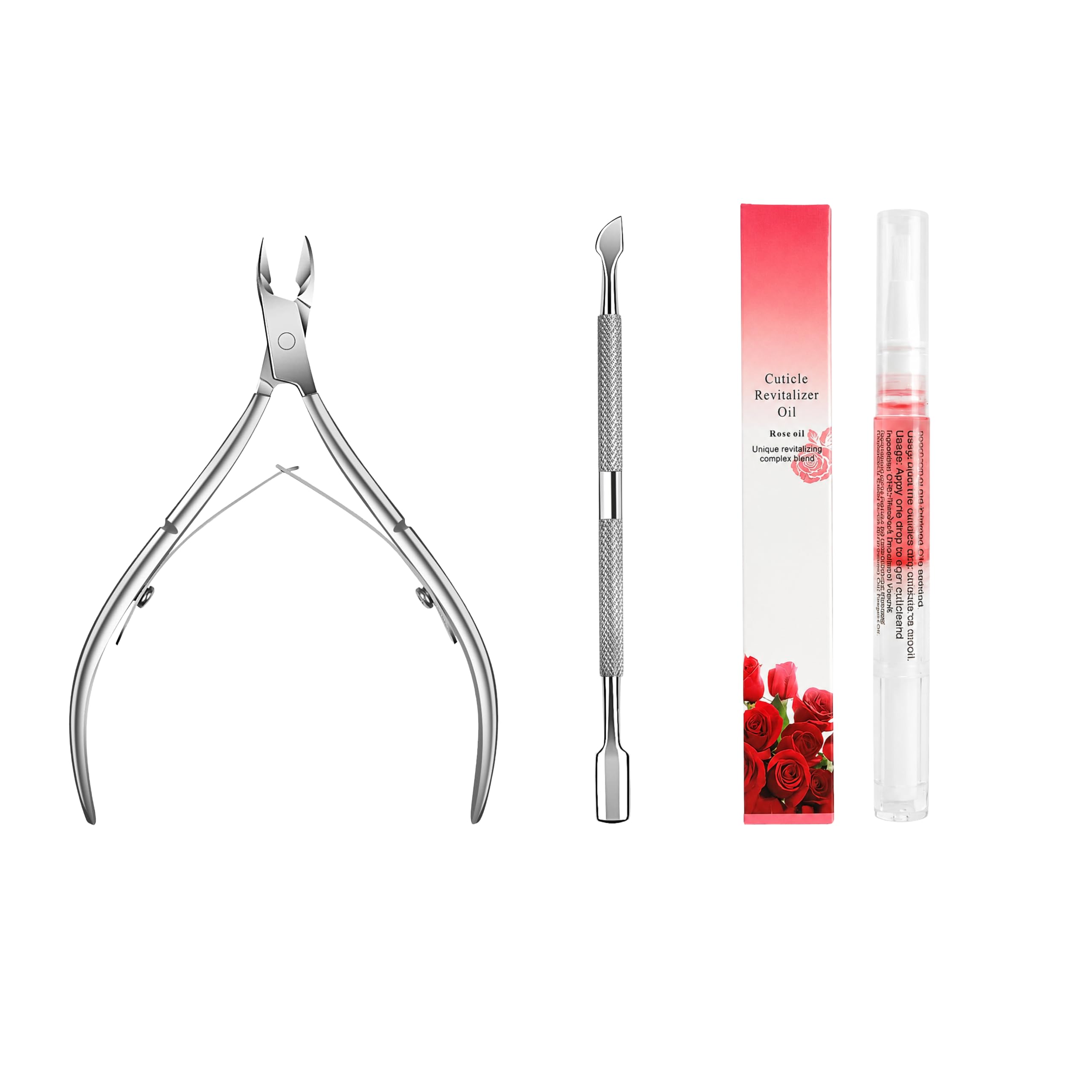 3PCS Cuticle Care Set with Cuticle Pusher, Cuticle Cutter & Cuticle Oil Pen, Stainless Steel Cuticle Trimmer & Nipper for Manicure & Pedicure, Fingernail & Toenail Care-image-24