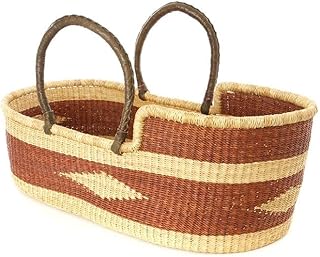 Baby Bassinet, Baby Moses Basket with Foam Pad, Baby Bassinet Basket-Wicker Baby Bassinet-Bolga Woven Baby Bassinet