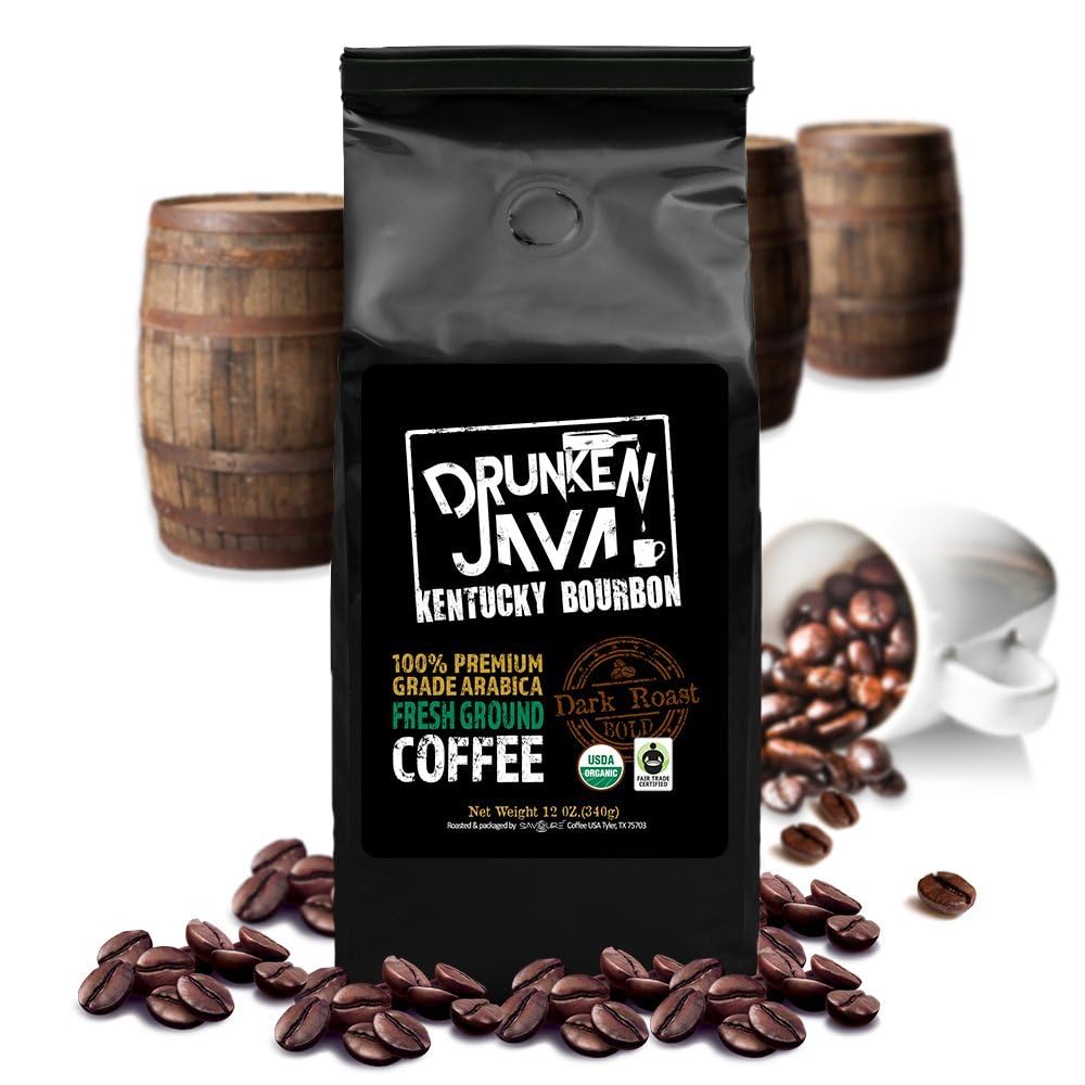Luti Drunken Java Kentucky Bourbon Organic Single Origin Fair Trade Dark Roast Ground Coffee- 12 oz Bag