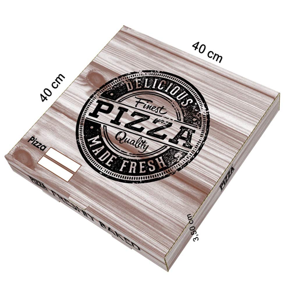 Cajas Pizza Cartón Kraft 26x26cm 100 UDS H26K Caja ECOLÓGICA DESECHABLE para pizza Bonito DISEÑO
