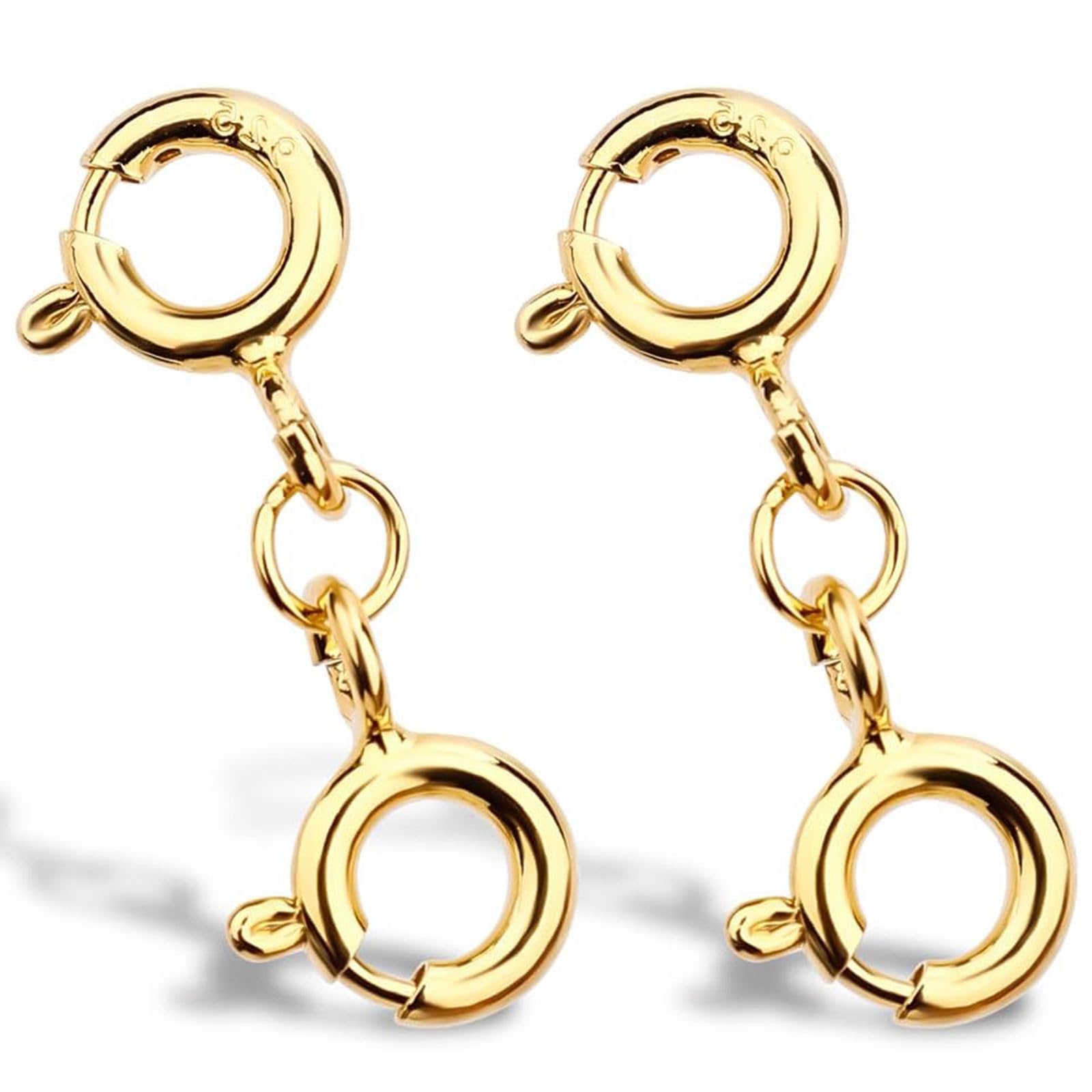 2pcs Necklace Clasps and Closures, Double Round Necklace Clasp Mental Double Round Necklace Clasp Necklaces Bracelet Safety Clasp for Jewelry Making Necklaces Bracelet，Clasp，Double Clasp(Gold)
