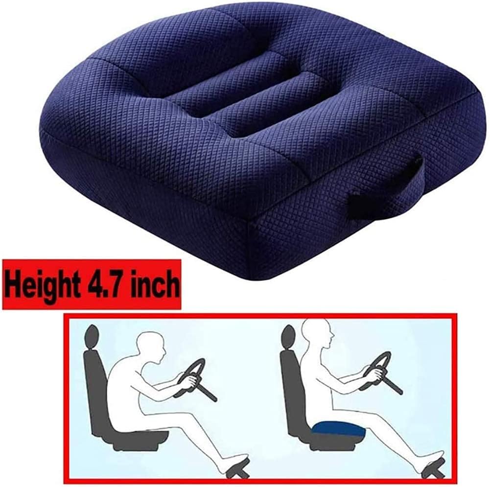 OSCCAR Adult Car Booster Cushion, Car Passenger Seat Booster, Portable Breathable Mesh Car Seat Cushions for Car, Office, Home, Height Boost (Color : Blue, Size : 38 * 36 * 9cm)