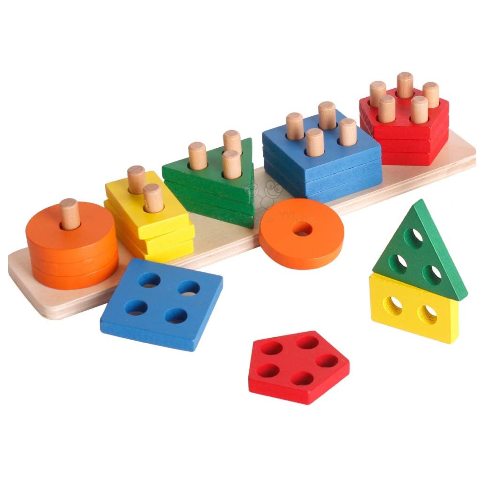 Trinkets & More 5 Column Geometric Shape Sorter Stacking Toy Puzzle for Kids 2+ Years (26 Pieces) (B0CJMP9KSY) Amazon Price History, Amazon Price Tracker