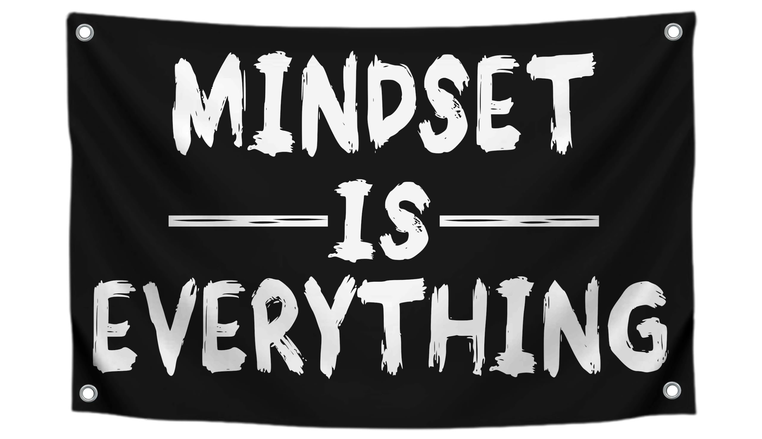 3x5 Feet Mindset is Everything Single Sided Flag with 4 Grommets - Motivational Fitness Inspirational Polyester Flag for Home or Gym - Motiv Wall and