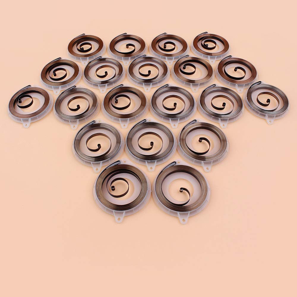 Tiempo Beixi 20pcs / Lot de la Motosierra del arrancador de Retroceso del Resorte Compatible con Husqvarna 445 Reemplazo 450 455 460 461 Gas Motosierra Piezas 537 24 17-01