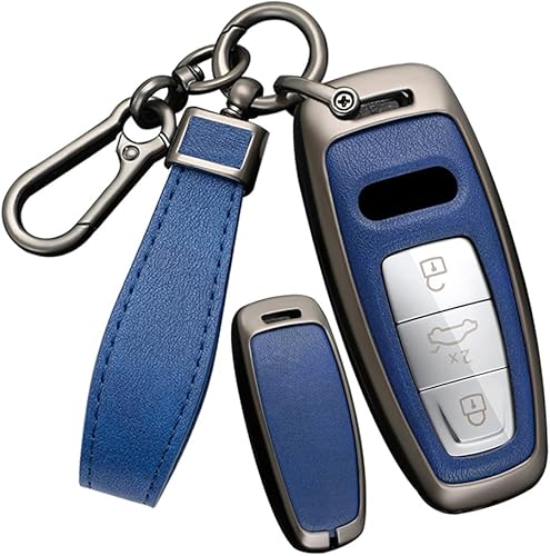 Miniatura 7 de SANRILY Funda de piel sintética para llavero Audi Q7 Q8 2021 2022 E-Tron A3 A6 A6L A7 A8 S3 S6 S7 SQ7 RS6 RS7 Funda inteligente de protección