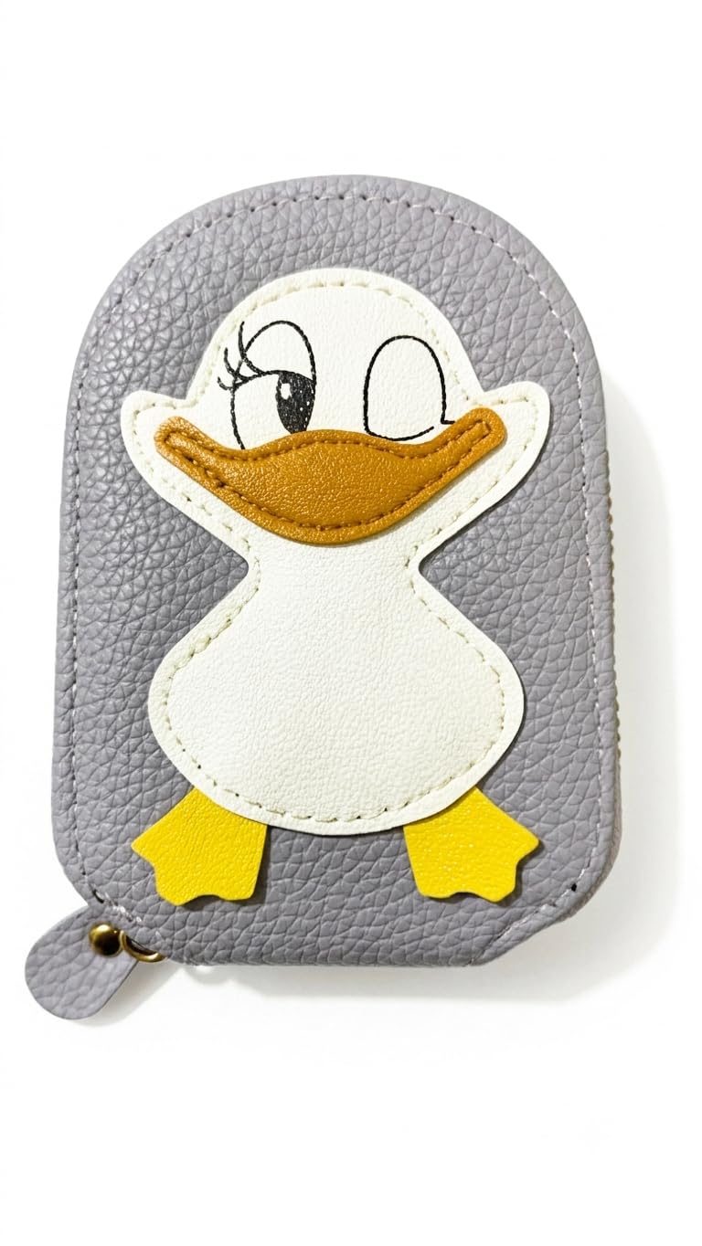 Cute Duck Shape Vegan Leather Card Holder Wallet for Girls & Women-image-19