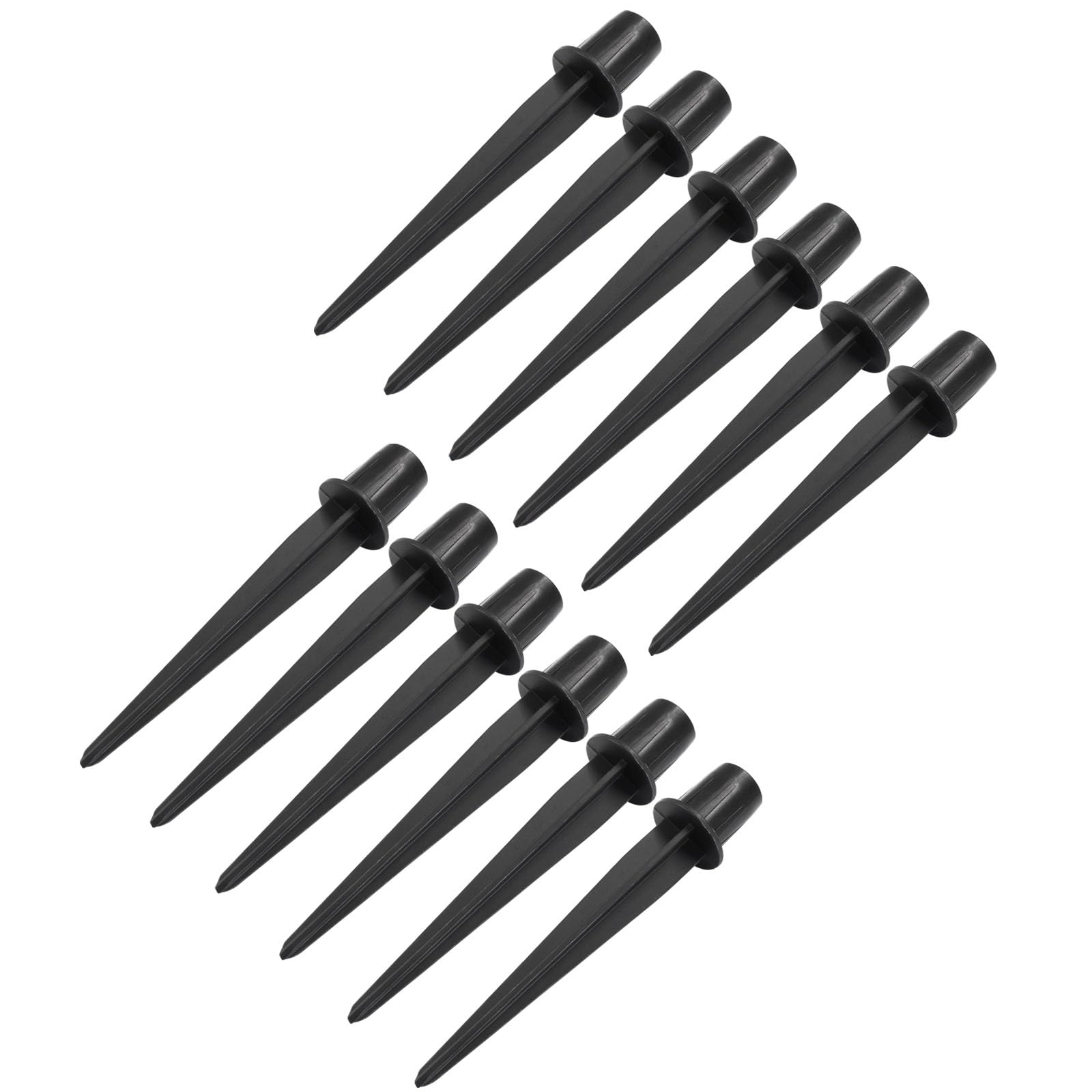 Biaungdo 12 Pcs Ground Spike 8 25 Inch Black Reinforced Plastic Ground Spikes ABS Lights Replacement Stakes Yard