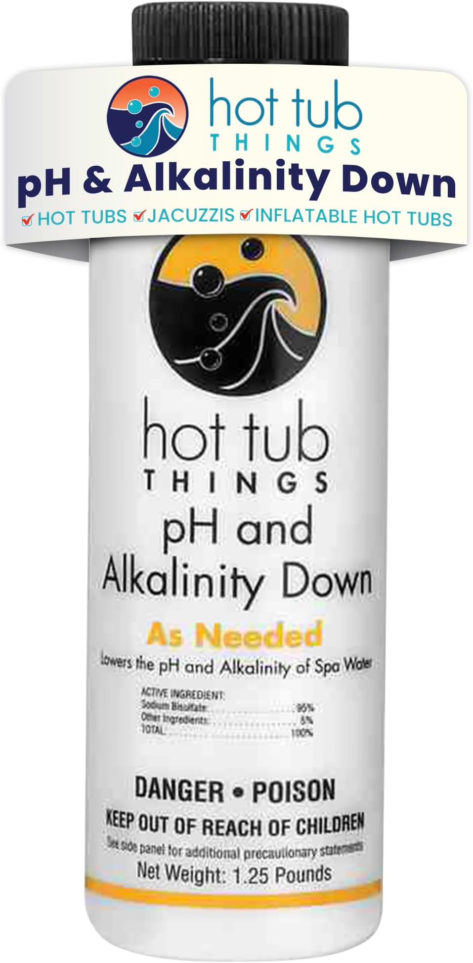 pH & Alkalinity Down - Alkalinity Decreaser for Hot Tubs & Spas - pH Down for Pools, Maintains Clear Water, Gentle on Equipment, Easy Water Balance Solution for Spas & Pools - 1.25 lb